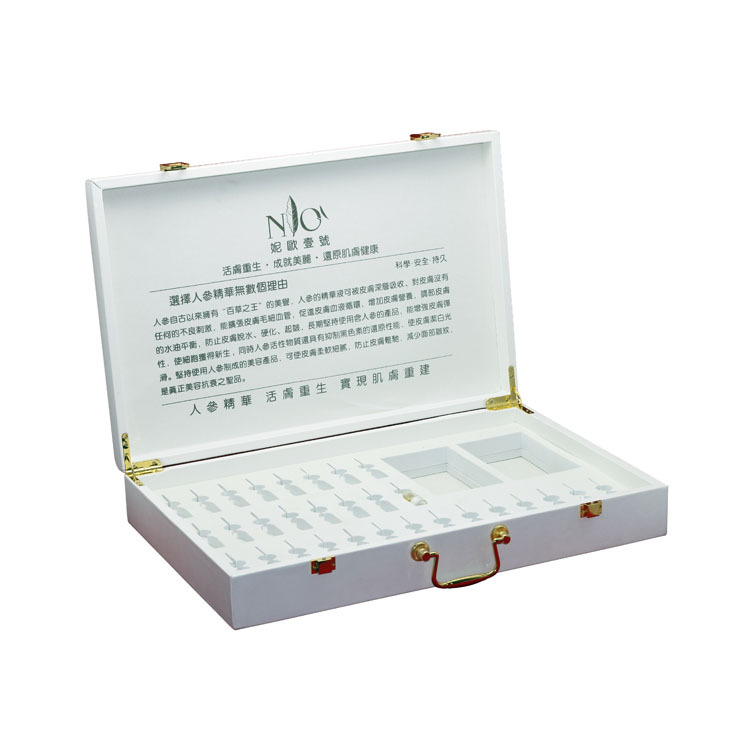 Jeweley White Watch Razor Collar Pin Pearl Gvp White PU Leather Logo Gilded Cosmetic Essential Oil Gift Packaging Box