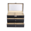 2024 Customized Pu Wood Navy Blue Sunglasses Packaging Boxes