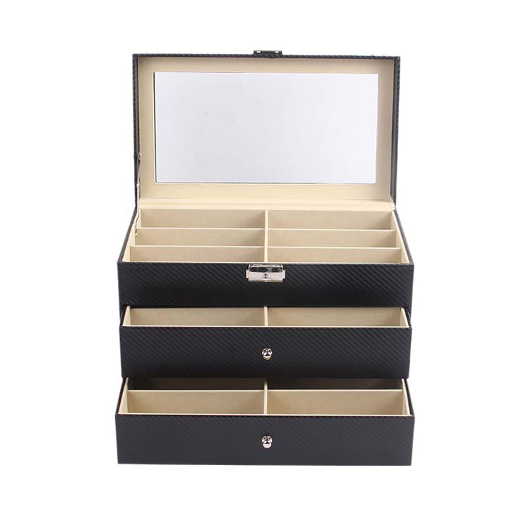 2024 Customized Pu Wood Navy Blue Sunglasses Packaging Boxes