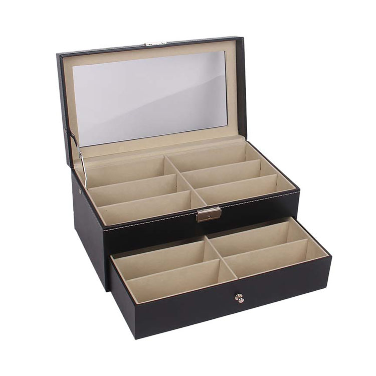 Eye Milk Bottle Wood Wooden With Glass Mosaic Sunglasses Case Box