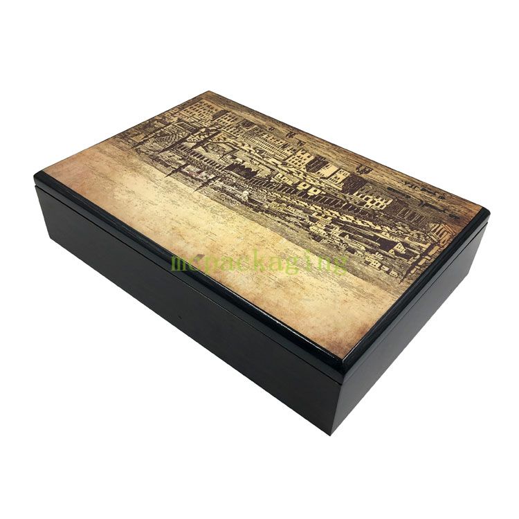 KSA Jeddah Season Wooden Box Factory Customized Saudi Arabic High Glossy Wood Sweet Date Box For Gift