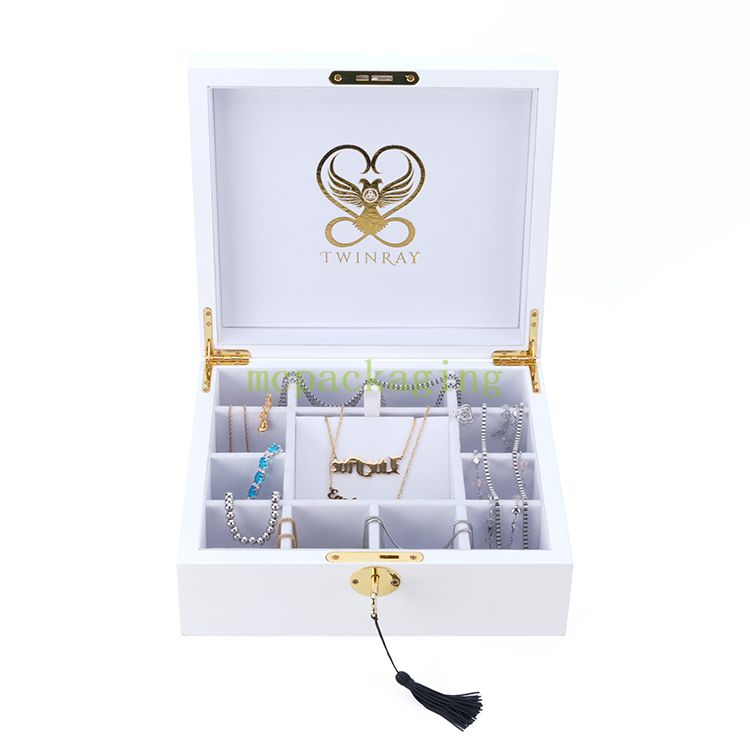Glass Top Wooden Jewelry Display Box Portable Wood Jewelry Ring Box Jewelry Wood Box Lock Key