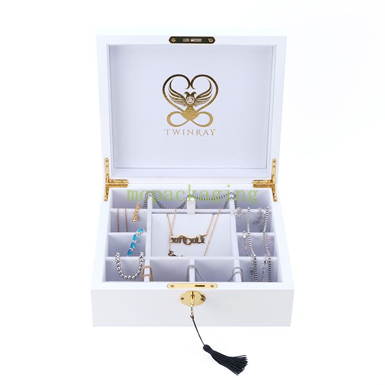 Glass Top Wooden Jewelry Display Box Portable Wood Jewelry Ring Box Jewelry Wood Box Lock Key