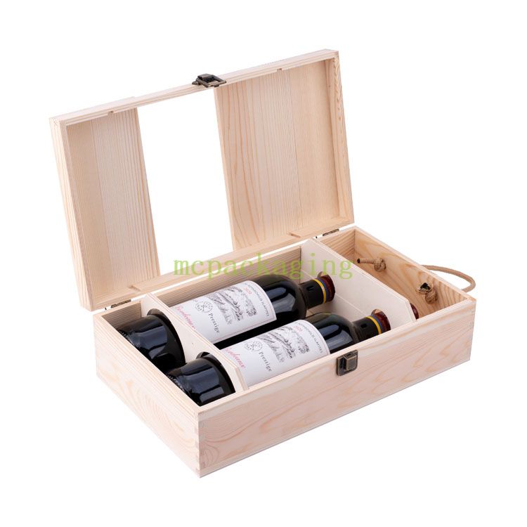 2 Bottle Pine Unfinished Wooden Crafts Wine Gift Box 6 Wine Bottle Wooden Box Wood Wine Box 3 Bottles