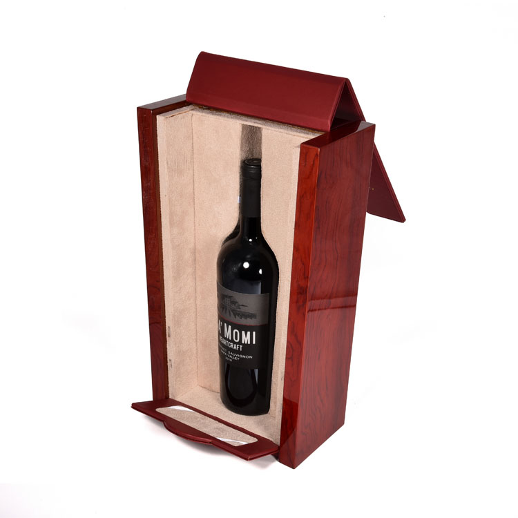 Printed End Panels Shape Holder Souvenir Hinged Reusable Bags Collection Random Chocolates Wooden Wine Box
