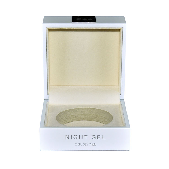 White Matte Paint Stainless Steel Laser Engraved Logo Beige Interior Decoration High-end Perfume Display Storage Packaging Box
