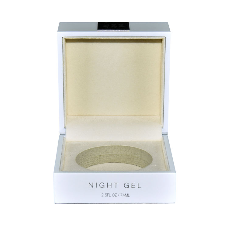 White Matte Paint Stainless Steel Laser Engraved Logo Beige Interior Decoration High-end Perfume Display Storage Packaging Box