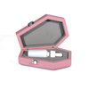 Silver Double Column Hinge Japanese Lock Pink PU Leather Interior Creative Hexagonal Coffin-shaped Perfume Wooden Box Packaging Custom Made