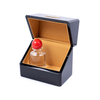 Double Bottle Cube Shape Long Logo Black Piano Paint Essential Oil Perfume Packaging Box