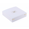 A Classic And Fashionable Oriental Style Collection of White Exquisite Curved Flip-top Paint Perfume Wooden Box Packaging Gift Box Customization