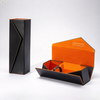 Custom Folding PU Leather Wine Gift Box, Luxury Leather Wine Packaging Box