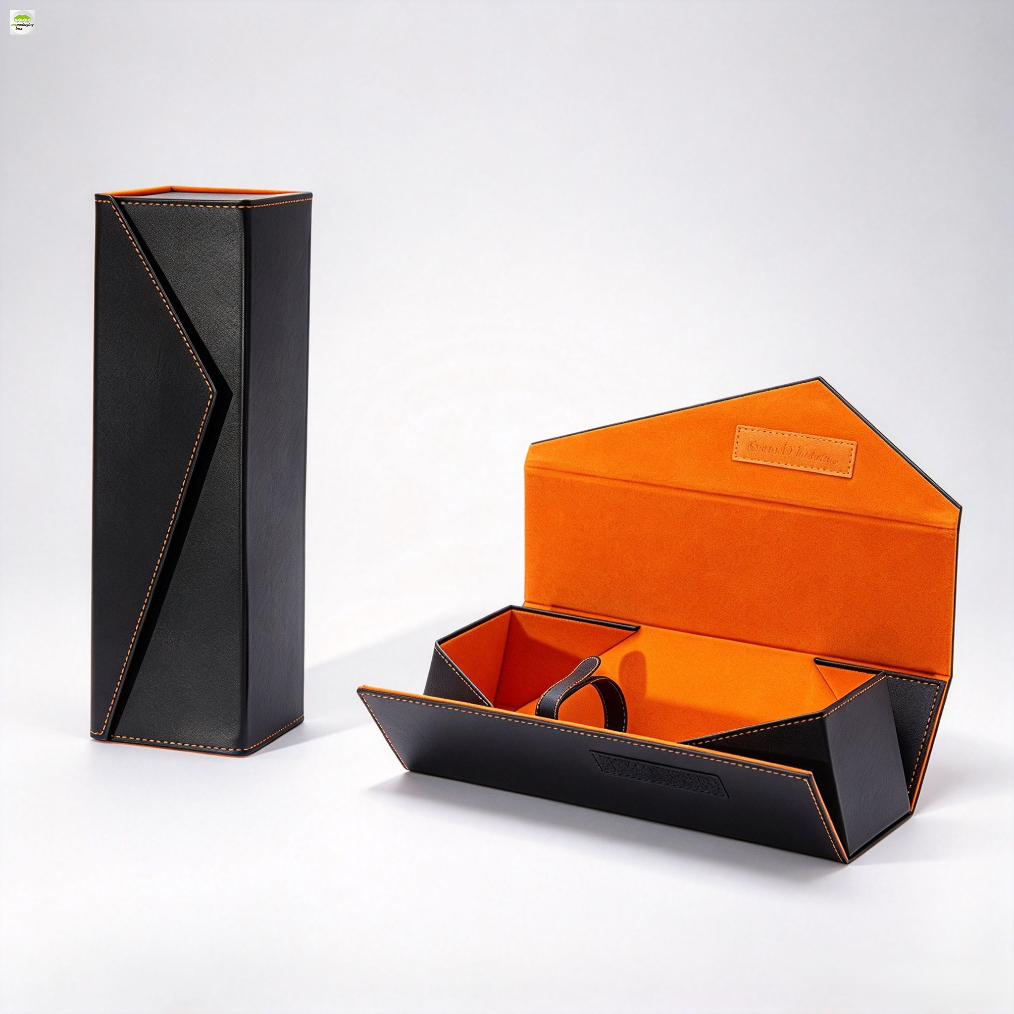 Custom Folding PU Leather Wine Gift Box, Luxury Leather Wine Packaging Box