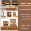 Custom Engraved Natural Bamboo Flip Lid Storage Box with Vintage Metal Latch, Personalized Bamboo Gift Keepsake Box for Jewelry & Souvenirs
