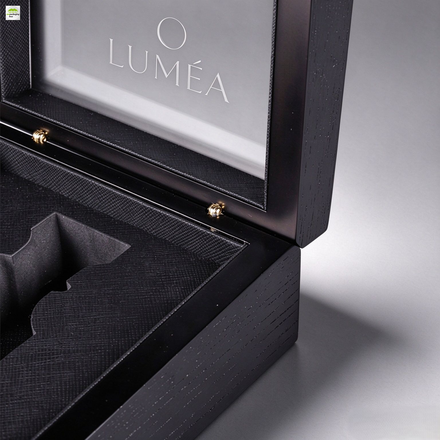 Custom Black Rigid Perfume Gift Box with Acrylic Window, Luxury Fragrance Bottle Packaging Box for Brand Perfume