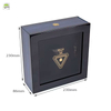 Luxury Custom Perfume Gift Box, Dark Blue Textured Rigid Box with Acrylic Window, Premium Fragrance Packaging Box for Perfume Bottle