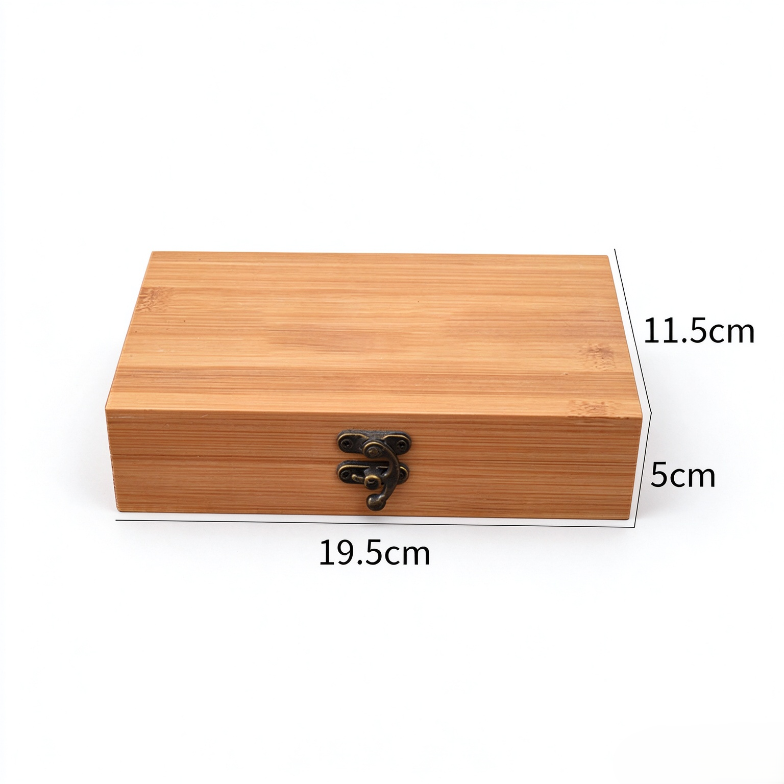 Custom Engraved Natural Bamboo Flip Lid Storage Box with Vintage Metal Latch, Personalized Bamboo Gift Keepsake Box for Jewelry & Souvenirs