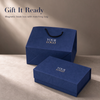 Custom Navy Blue Magnetic Flip Gift Box with Matching Paper Bag, Cajas Personalizadas