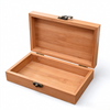 Custom Engraved Natural Bamboo Flip Lid Storage Box with Vintage Metal Latch, Personalized Bamboo Gift Keepsake Box for Jewelry & Souvenirs