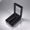 Custom Black Rigid Perfume Gift Box with Acrylic Window, Luxury Fragrance Bottle Packaging Box for Brand Perfume
