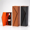 Custom Folding PU Leather Wine Gift Box, Luxury Leather Wine Packaging Box