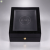 Custom Black Rigid Perfume Gift Box with Acrylic Window, Luxury Fragrance Bottle Packaging Box for Brand Perfume